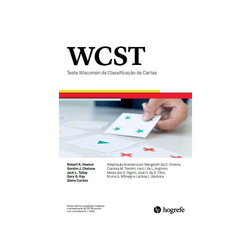 WCST - Wisconsin de Classificação de Cartas (Bloco com 25 folhas de resposta)