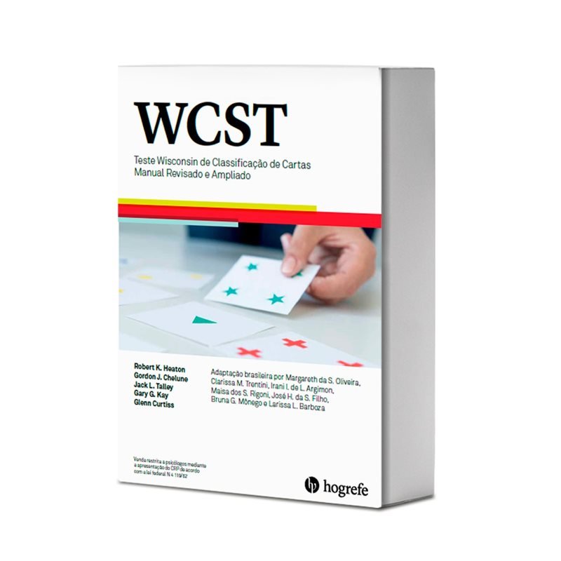 WCST (kit SEM cartas) - Teste Wisconsin de Classificação de Cartas