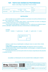 TDP-Teste das Dinâmicas Profissionais - Caderno de aplicação