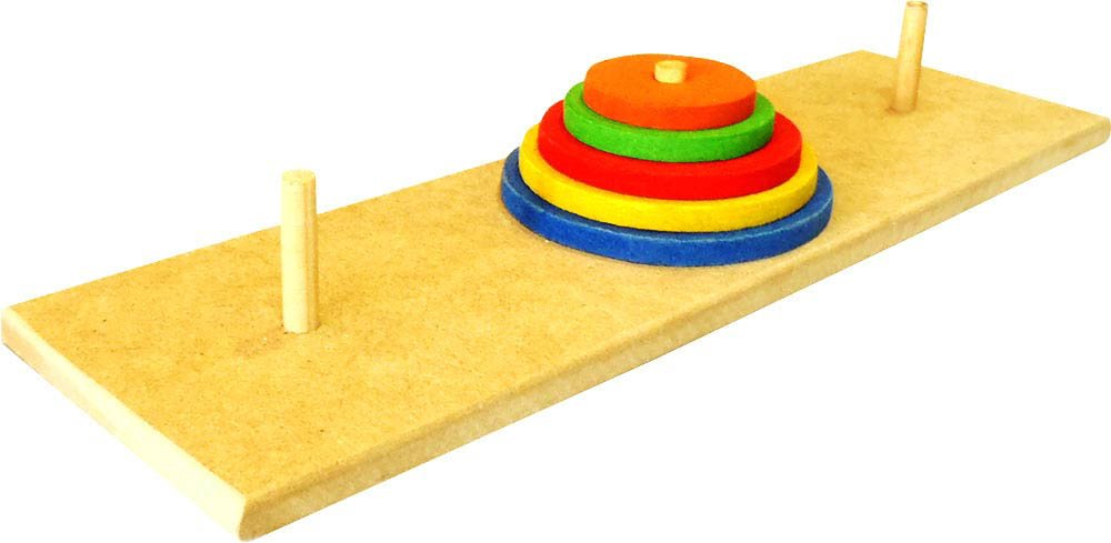 Torre de Hanói - 3 pinos e 5 círculos