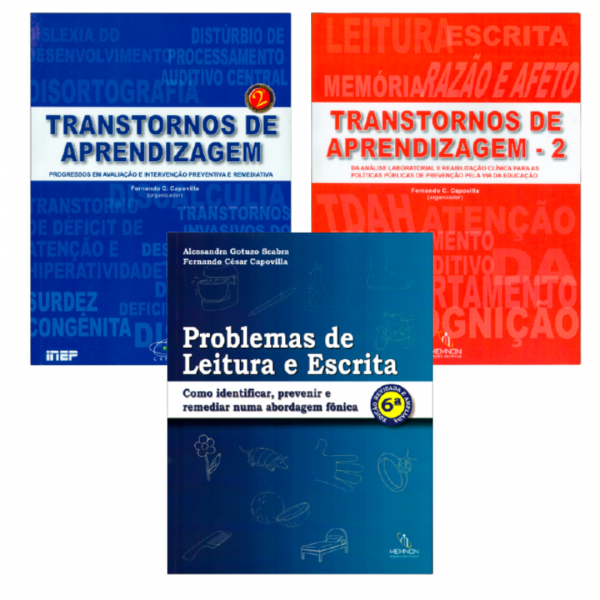 KIT Transtornos de aprendizagem 1 + Transtornos de aprendizagem 2 + Problemas de leitura e escrita