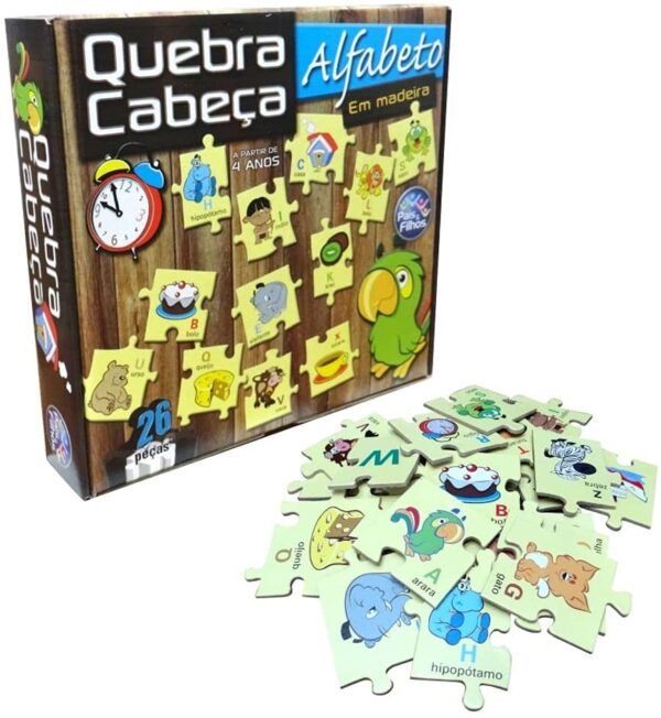 Quebra Cabeça 26 Pçs - Alfabeto - Madeira - Image 2