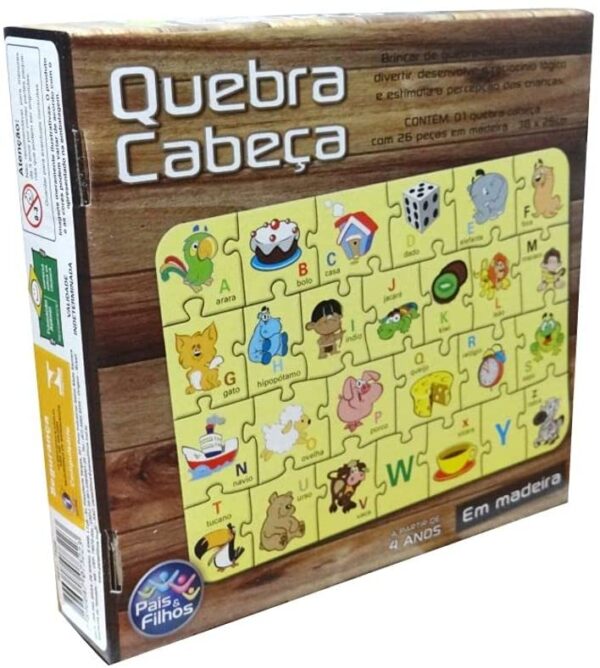 Quebra Cabeça 26 Pçs - Alfabeto - Madeira - Image 3