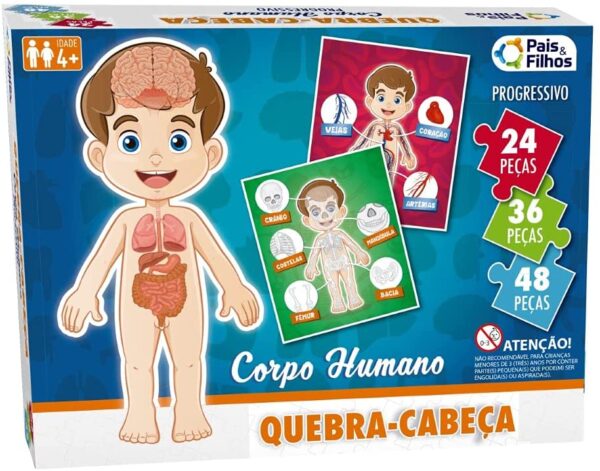 Quebra - Cabeça Corpo Humano - Progressivo - 24/36/48 Pçs
