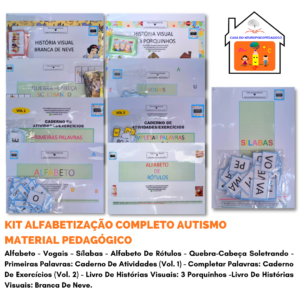Kit Completo - Alfabetização Autismo Material Pedagógico