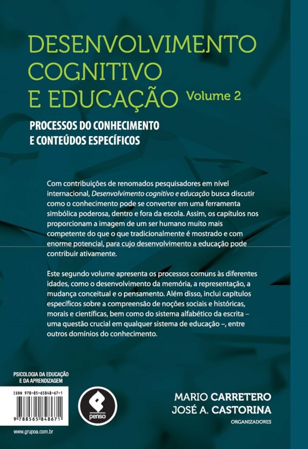Desenvolvimento Cognitivo e Educação - Processos do Conhecimento e Conteúdos Específicos (2 Volumes) - Image 2